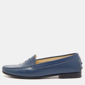Tod's Blue Leather Penny Loafers Size 39, Loafers & Slip-Ons - Luxury Closet catalog