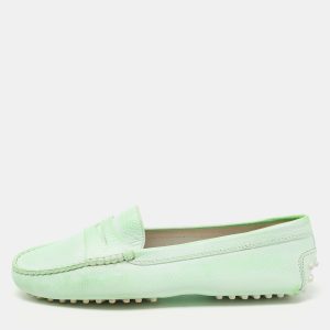 Tod's Green Leather Penny Loafers Size 39, Loafers & Slip-Ons - Luxury Closet catalog
