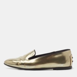 Tod's Metallic Leather Smoking Slippers Size 36, Loafers & Slip-Ons - Luxury Closet catalog