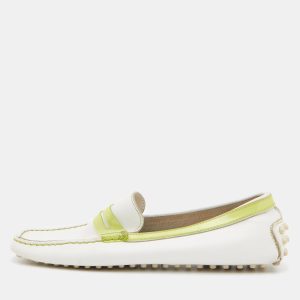 Tod's White/Green Leather and PVC Penny Loafers Size 36, Loafers & Slip-Ons - Luxury Closet catalog