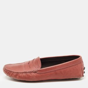 Tod's Red Leather Penny Slip On Loafers Size 38.5, Loafers & Slip-Ons - Luxury Closet catalog