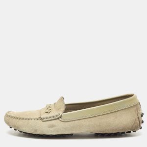 Tod's Grey Suede and Patent Leather Slip On Loafers Size 38, Loafers & Slip-Ons - Luxury Closet catalog