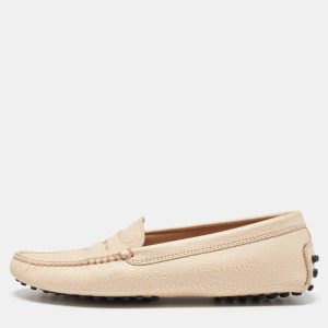 Tod's Beige Leather Penny Loafers Size 35.5, Loafers & Slip-Ons - Luxury Closet catalog