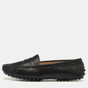 Tod's Black Laminated Suede Penny Loafers Size 35, Loafers & Slip-Ons - Luxury Closet catalog