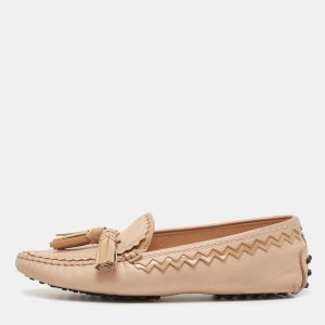 Tod's Beige Leather Tassel Detail Slip On Loafers Size 38.5, Loafers & Slip-Ons - Luxury Closet catalog