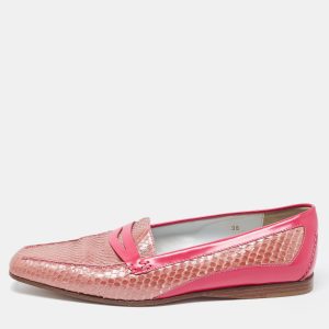 Tod's Two Tone Patent and Snakeskin Penny Loafers Size 38, Loafers & Slip-Ons - Luxury Closet catalog