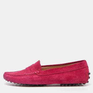 Tod's Pink Suede Penny Slip On Loafers Size 35, Loafers & Slip-Ons - Luxury Closet catalog