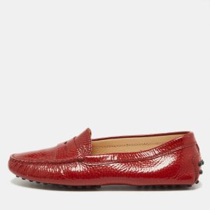 Tod's Red Patent Leather Penny Loafers Size 36, Loafers & Slip-Ons - Luxury Closet catalog
