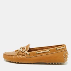 Tod's Beige Leather Bow Loafers Size 35.5, Loafers & Slip-Ons - Luxury Closet catalog
