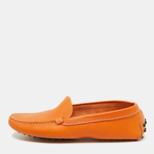 Tod's Orange Leather Penny Slip On Loafers Size 35.5, Loafers & Slip-Ons - Luxury Closet catalog