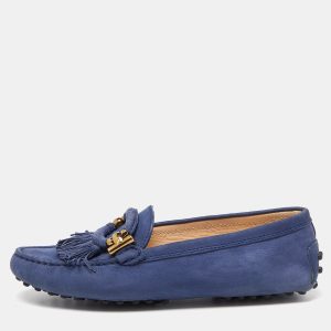 Tod's Blue Suede Fringe Slip On Loafers Size 35, Loafers & Slip-Ons - Luxury Closet catalog