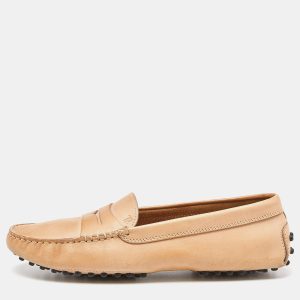 Tod's Beige Leather Penny Loafers  Size 38.5, Loafers & Slip-Ons - Luxury Closet catalog