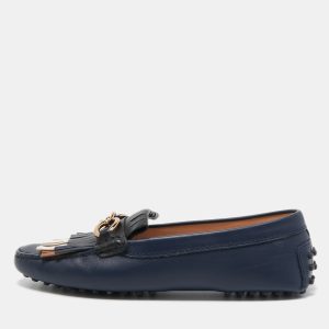 Tod's Blue Leather Fringe Detail Slip On Loafers Size 36, Loafers & Slip-Ons - Luxury Closet catalog