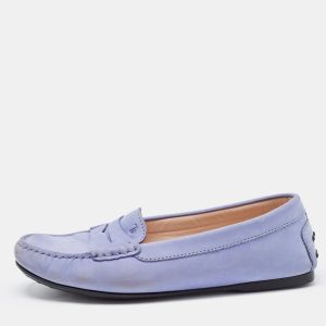 Tod's Lilac Nubuck Leather Penny Slip On Loafers Size 37, Loafers & Slip-Ons - Luxury Closet catalog