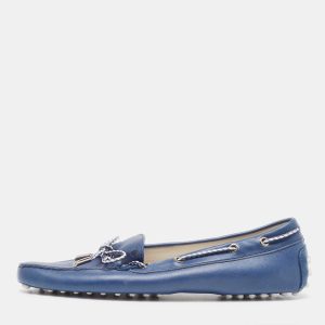 Tod's Blue Leather Bow Slip On Loafers Size 41, Loafers & Slip-Ons - Luxury Closet catalog