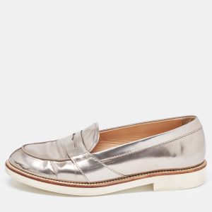 Tod's Metallic Silver Leather Penny Loafers Size 37, Loafers & Slip-Ons - Luxury Closet catalog
