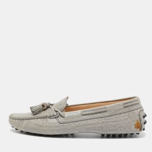Tod's Grey Lizard Embossed Bow Slip On Loafers Size 39, Loafers & Slip-Ons - Luxury Closet catalog