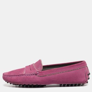 Tod's Purple Suede Beaded Penny Loafers Size 37.5, Loafers & Slip-Ons - Luxury Closet catalog
