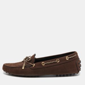 Tod's Brown Nubuck Leather Bow Slip On Loafers Size 38, Loafers & Slip-Ons - Luxury Closet catalog