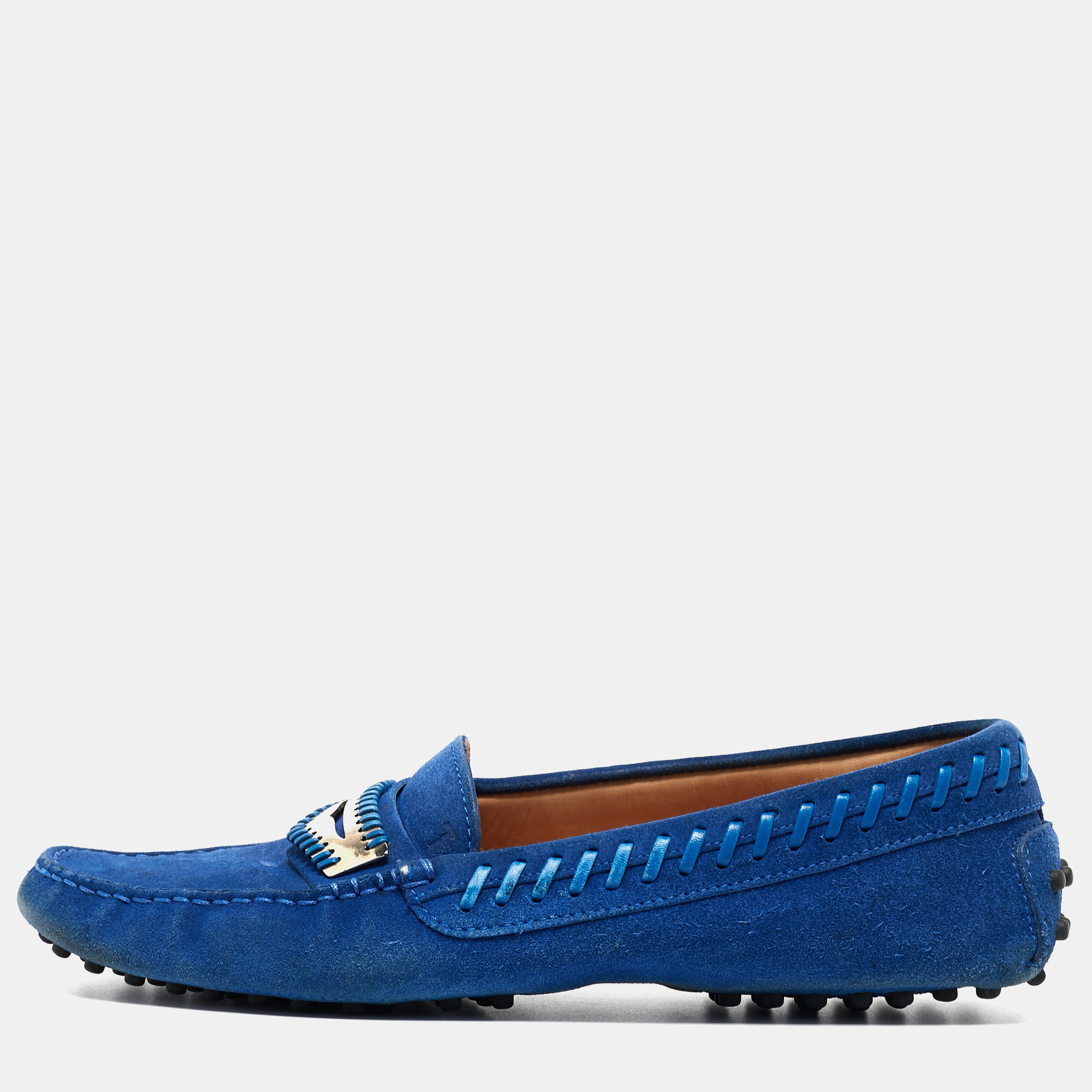 Tod's Blue Suede Gommino Loafers Size 39.5, Loafers & Slip-Ons - Luxury Closet catalog