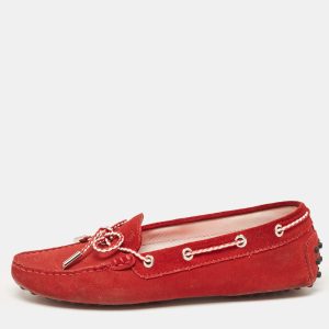 Tod's Red Suede Gommino Slip On Loafers Size 37, Loafers & Slip-Ons - Luxury Closet catalog
