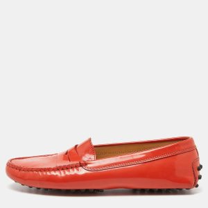 Tod's Orange Patent Leather Penny Slip On Loafers Size 37, Loafers & Slip-Ons - Luxury Closet catalog