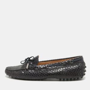Tod's Black Python Leather Bow Slip On Loafers Size 37, Loafers & Slip-Ons - Luxury Closet catalog