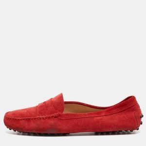 Tod's Red Suede Penny Loafers Size 39.5, Loafers & Slip-Ons - Luxury Closet catalog