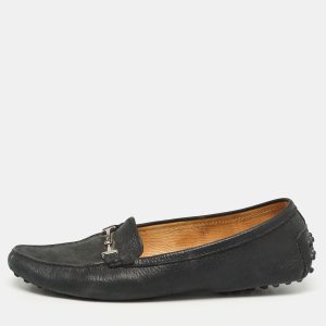 Tod's Black Textured Nubuck Leather Buckle Loafers Size 40, Loafers & Slip-Ons - Luxury Closet catalog