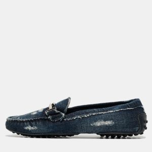 Tod's Navy Blue Denim Double T Slip On Loafers Size 36, Loafers & Slip-Ons - Luxury Closet catalog
