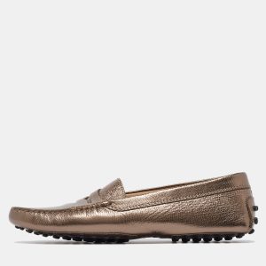 Tod's Bronze Leather Penny Slip On Loafers Size 37, Loafers & Slip-Ons - Luxury Closet catalog