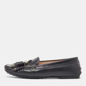 Tod's Black Patent Leather Tessal Fringe Detail Slip On Loafers Size 38.5, Loafers & Slip-Ons - Luxury Closet catalog