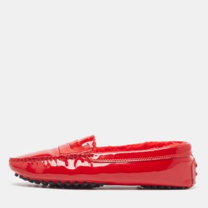 Tod's Red Patent Leather Penny Loafers Size 37, Loafers & Slip-Ons - Luxury Closet catalog