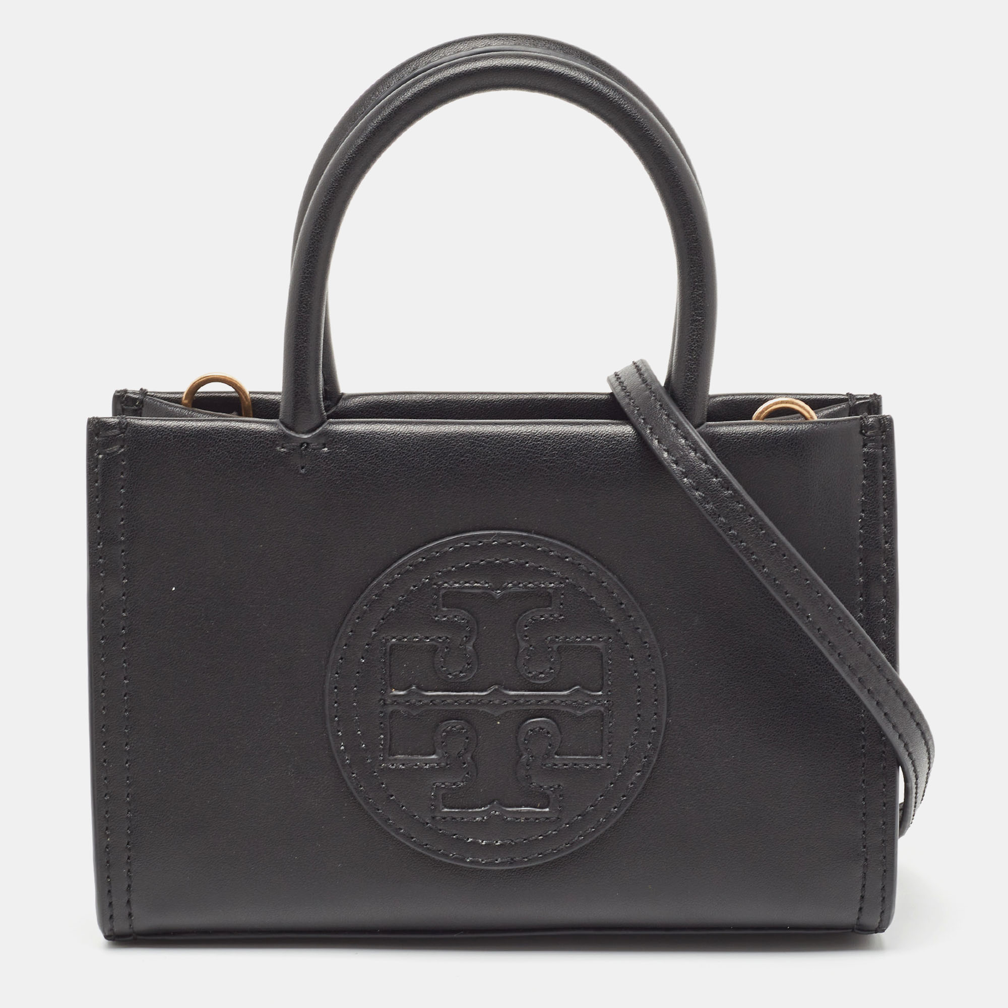 Tory Burch Black Faux Leather Mini Ella Bio Tote, Tote Handbags - Luxury Closet catalog