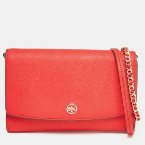 Tory Burch Red Saffiano Leather Robinson Wallet on Chain, Wallets & Money Clips - Luxury Closet catalog