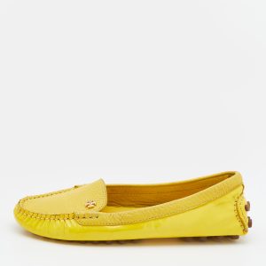 Tory Burch Yellow Patent Leather And Leather Slip On Loafers Size 36.5, Loafers & Slip-Ons - Luxury Closet catalog
