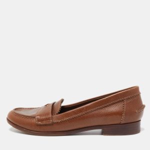 Tory Burch Brown Leather Penny Loafers Size 38.5, Loafers & Slip-Ons - Luxury Closet catalog