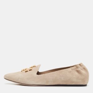 Tory Burch Beige Suede Scrunch Loafers Size 40.5, Loafers & Slip-Ons - Luxury Closet catalog