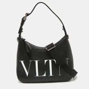 Valentino Black Leather Small VLTN Hobo, Hobo Handbags - Luxury Closet catalog