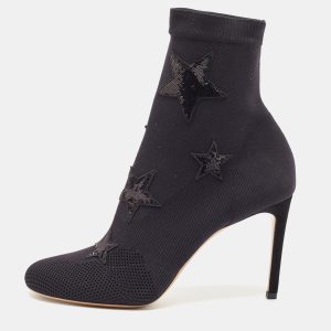 Valentino Black Knit Fabric Star Embellished Sock Boots Size 39, Boots - Luxury Closet catalog