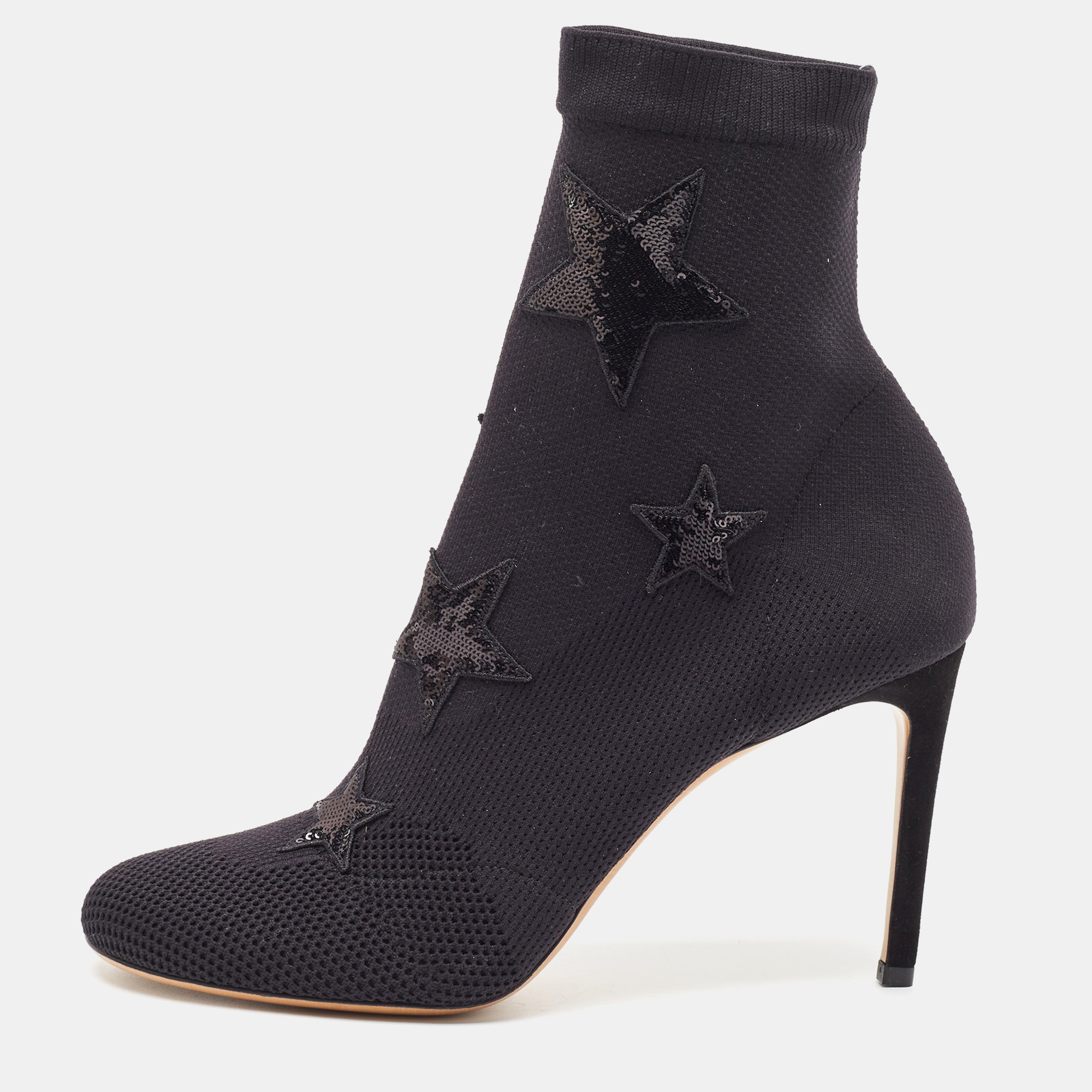 Valentino Black Knit Fabric Star Embellished Sock Boots Size 39, Boots - Luxury Closet catalog
