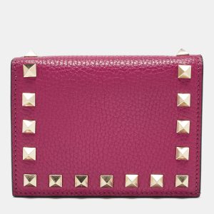Valentino Magenta Leather Rockstud Flap Compact Wallet, Wallets & Money Clips - Luxury Closet catalog