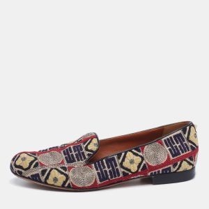 Valentino Multicolor Embroidered Canvas Rockstud Smoking Slippers Size 36, Loafers & Slip-Ons - Luxury Closet catalog