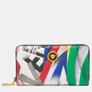 Versace Multicolor Print Leather Zip Around Wallet, Wallets & Money Clips - Luxury Closet catalog