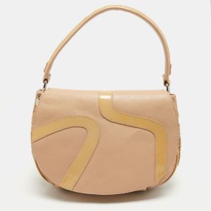 Versace Beige Patent and Leather Patch Hobo, Hobo Handbags - Luxury Closet catalog