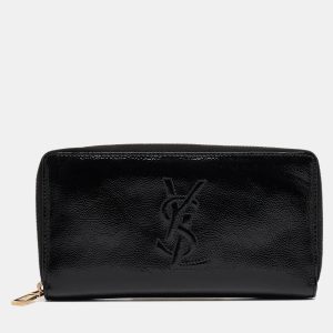 Yves Saint Laurent Black Patent Leather Belle De Jour Zip Around Wallet, Wallets & Money Clips - Luxury Closet catalog