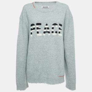 Zadig & Voltaire Grey Cashmere Distressed Sweater XL, Sweaters & Cardigans - Luxury Closet catalog