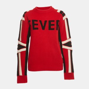 Zadig & Voltaire Red Patterned Wool Knit Crew Neck Sweater S, Sweaters & Cardigans - Luxury Closet catalog