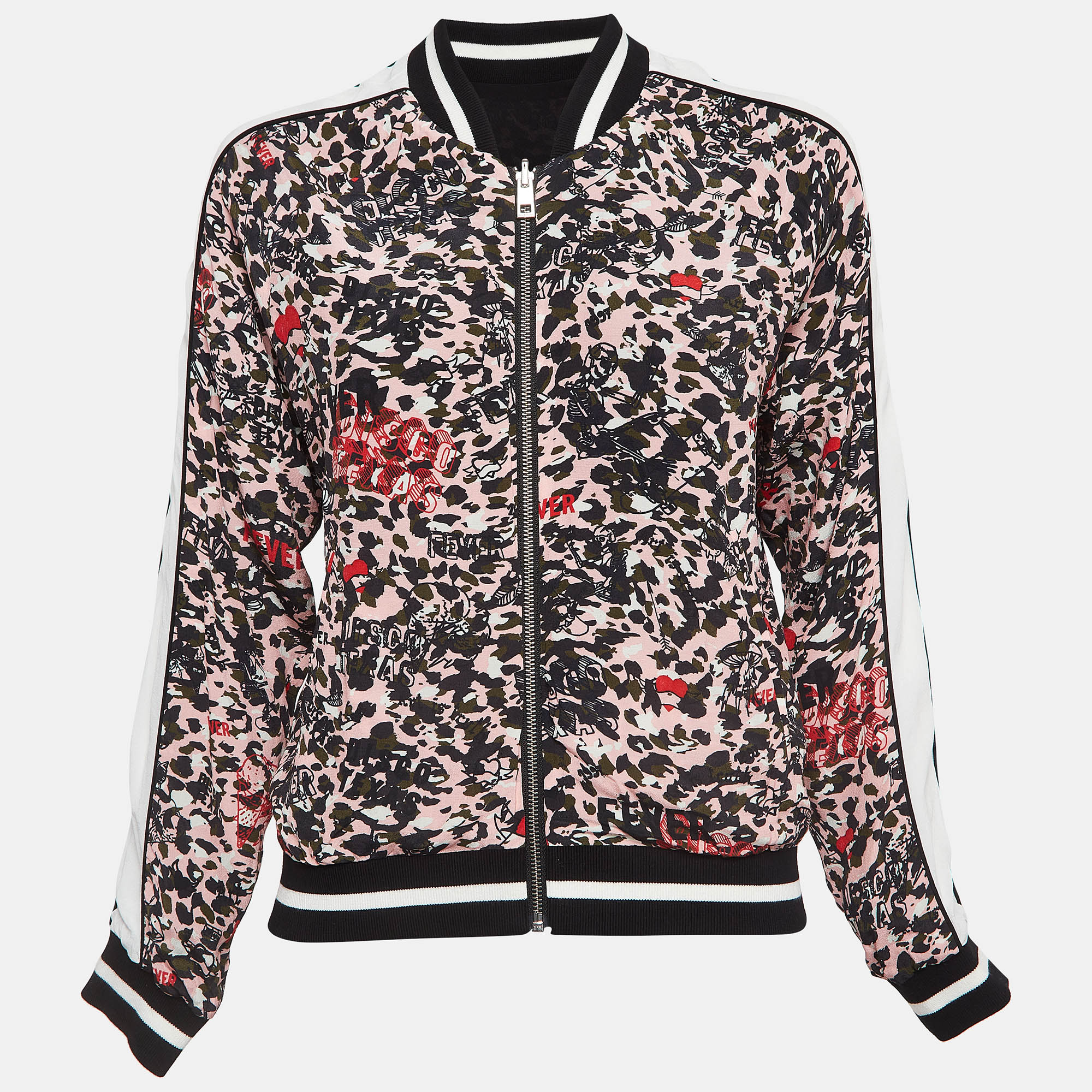 Zadig & Voltaire Pink/Black Printed Crepe Reversible Bomber Jacket XS, Coats & Jackets - Luxury Closet catalog