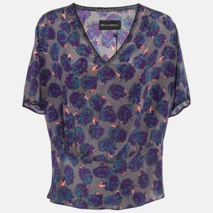 Zadig & Voltaire Deluxe Purple Toy Roses Silk V-Neck Top M, Shirts & Tops - Luxury Closet catalog
